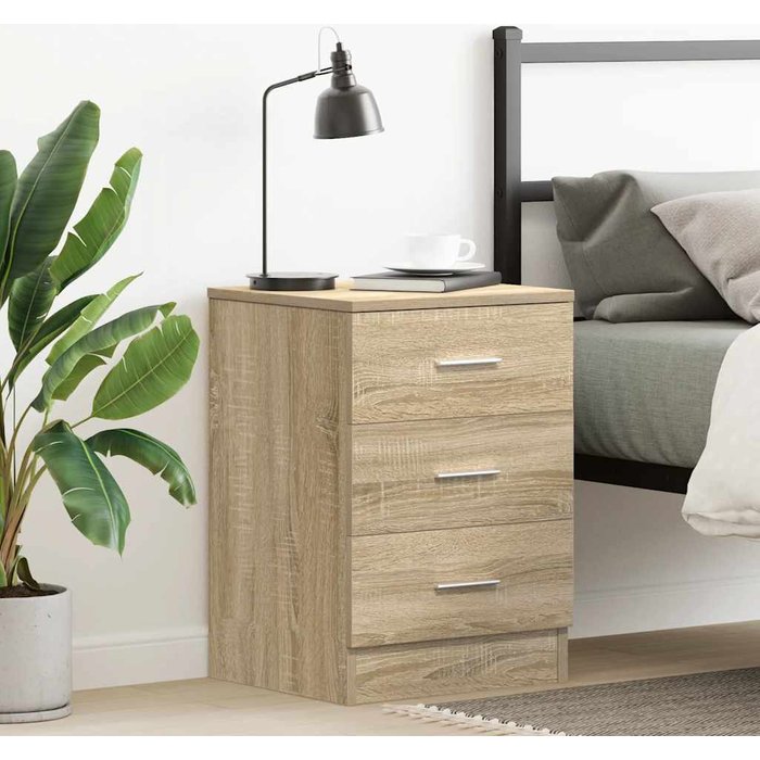 Mesita de noche sonoma oak, 38x35x56 cm, madera de ingeniería. - pangivo