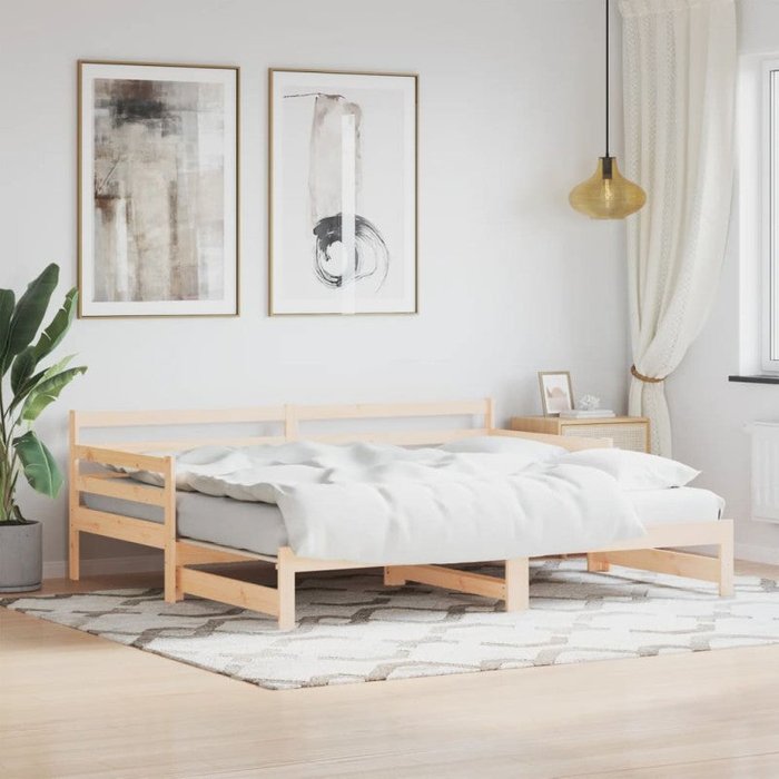 Vidaxl sofá cama nido madera maciza de pino 90x200 cm