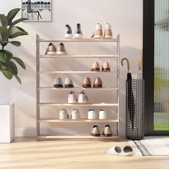 Maison exclusive - mueble zapatero de madera contrachapada gris 90x24x117 cm