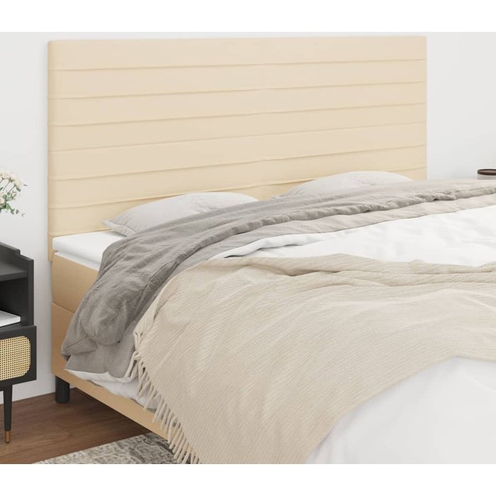 Cabeceros 4 unidades de tela color crema 100x5x78/88 cm