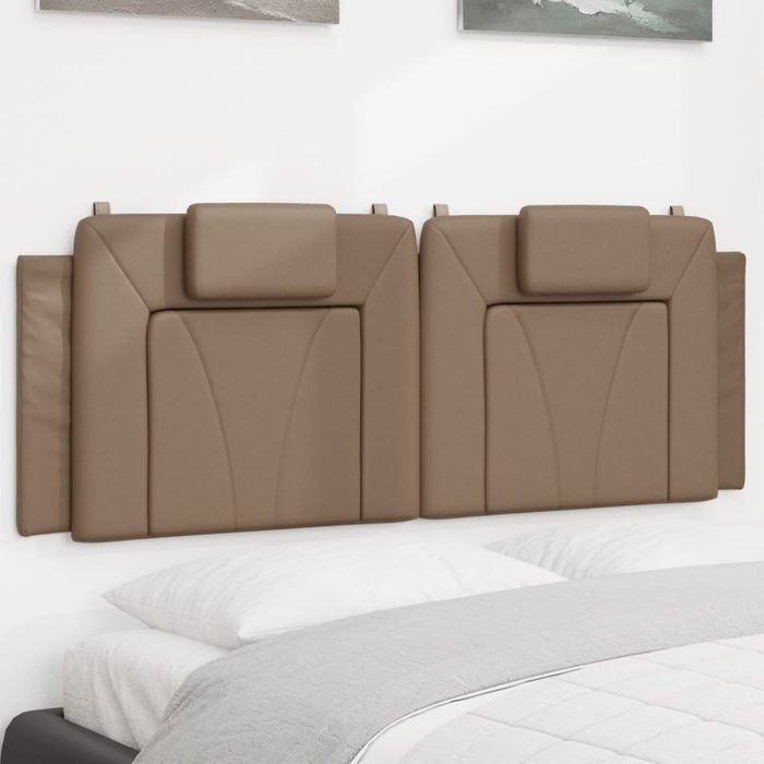 Cabecero de cama acolchado cuero sintético capuchino 120 cm - comfortxl