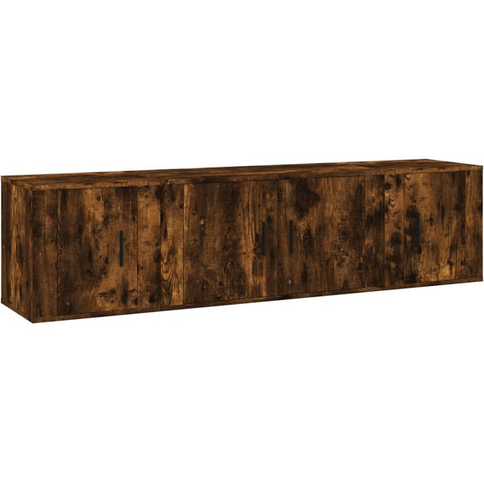 Juego de soporte para tv de 3 piezas de madera de ingeniería de roble ahumado