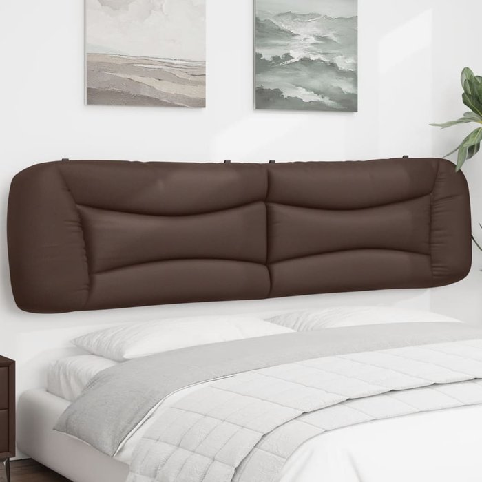 Vidaxl cabecero de cama acolchado cuero sintético marrón 200 cm