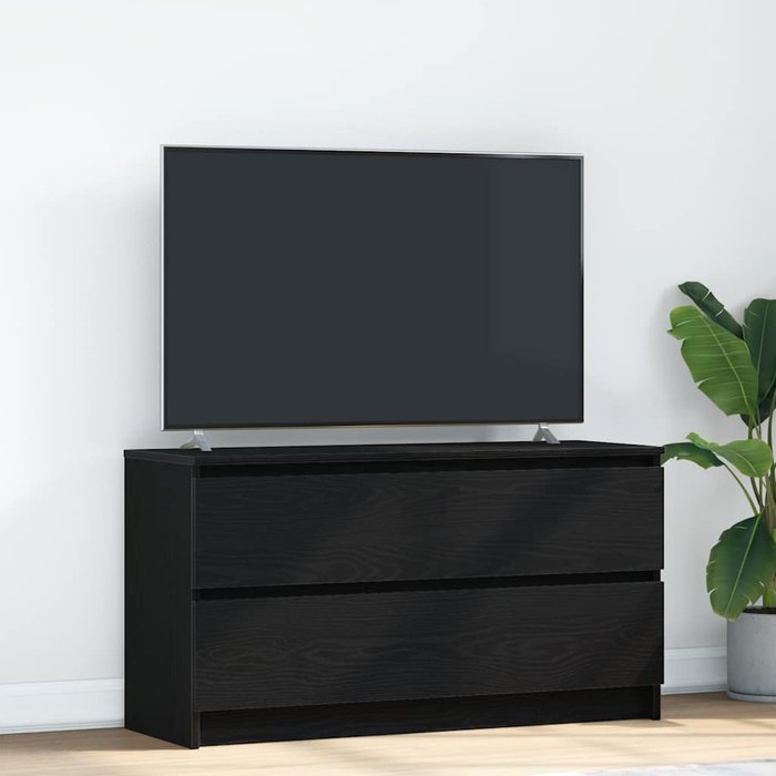 Mueble para tv madera contrachapada negro 100x35x54 cm