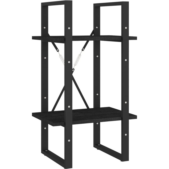 Estantería 2 niveles madera maciza de pino negra 40x30x70 cm – comfortxl