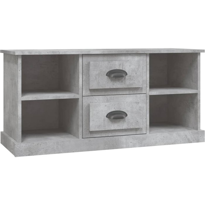 Mueble tv gris cemento 99,5x35,5x48 cm madera contrachapada