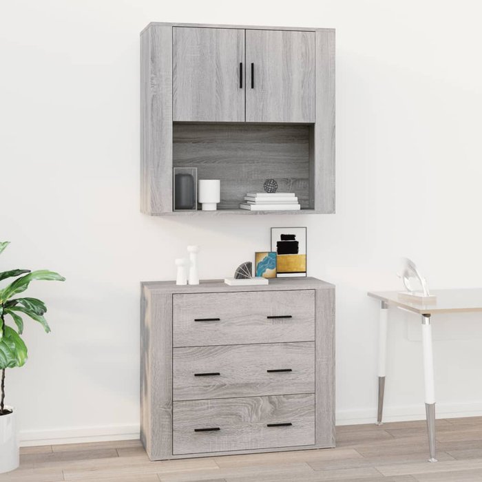 Mueble de pared sonoma gris 80x33x80 cm madera contrachapada