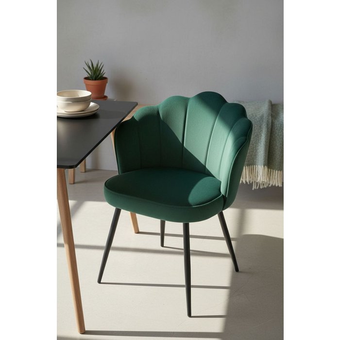 Regalos miguel - sillas comedor - silla blume terciopelo patas negras - verde