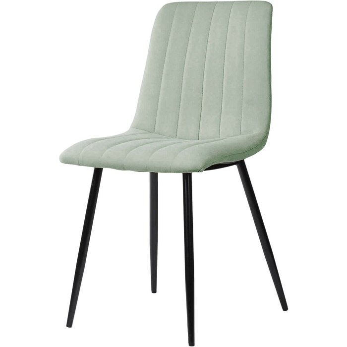 Silla de comedor omala acolchada menta con patas negras