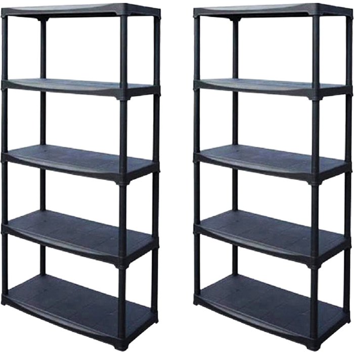 2x estantería 5 baldas de plástico en polipropileno 800x400x1760 mm.