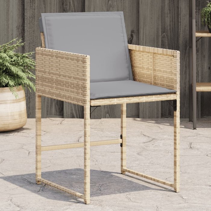 Vidaxl sillones jardín con cojines 4 uds ratán sintético beige mezcla