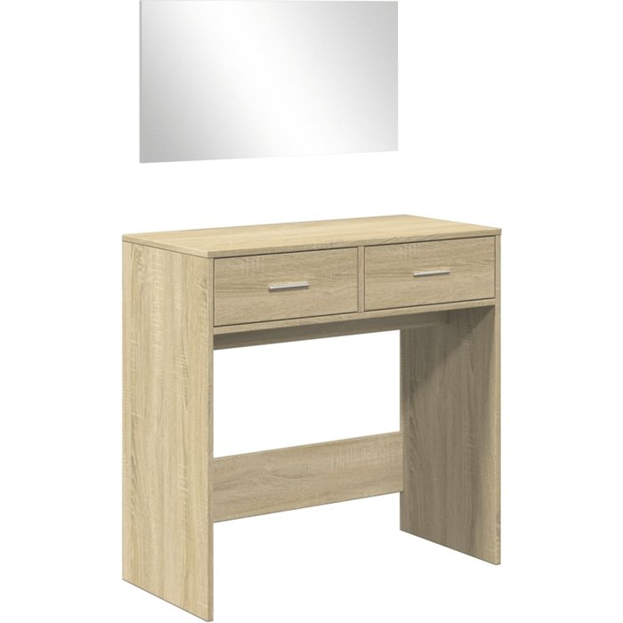 Tocador con espejo color roble sonoma 80x39x80 cm - comfortxl