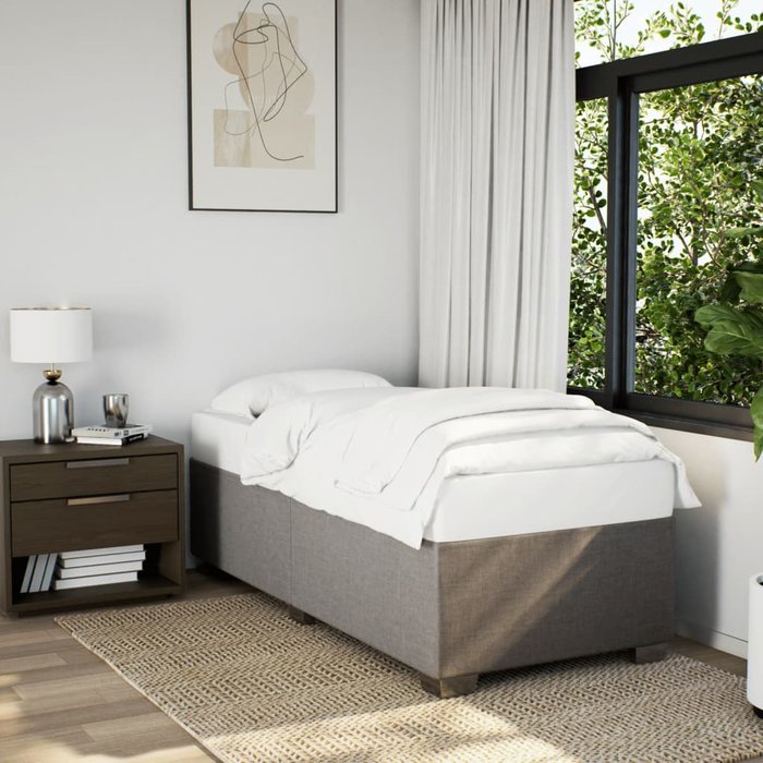 Estructura de cama sin colchón tela gris taupe 90x190 cm vidaxl