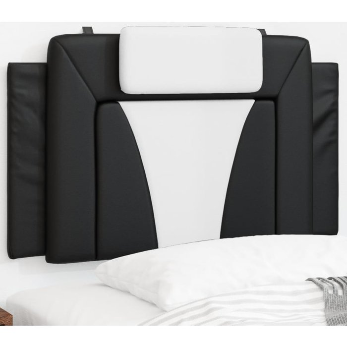 Cojín cabecero blanco y negro 90 cm ecopiel