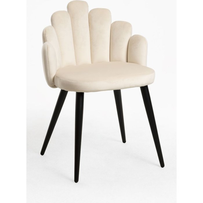 Regalos miguel - sillas comedor - silla hand terciopelo patas negras - beige