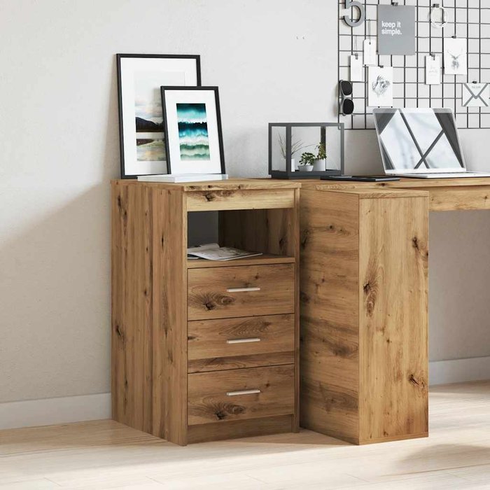 Cómoda de roble artesanal 40x50x76 cm madera de ingeniería