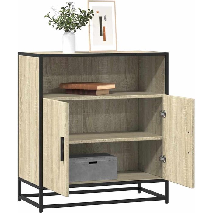 Aparador roble sonoma 68x35x76 cm madera contrachapada