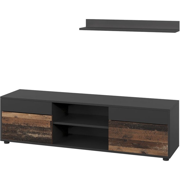 Vicco conjunto de salón berno, negro/antiguo, 2 partes