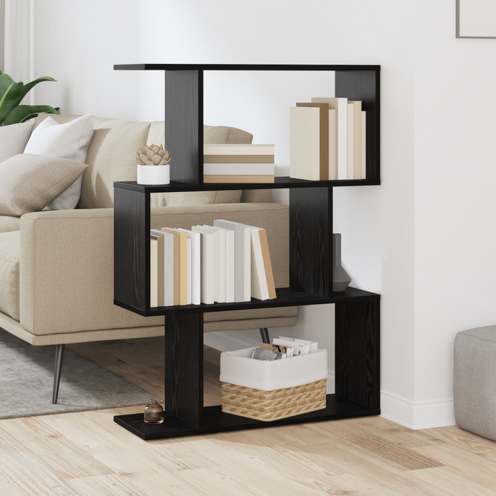 Librería de roble negro, 70 x 24 x 97 cm, madera de ingeniería. - pangivo
