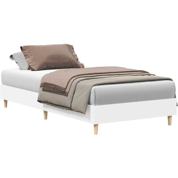 Estructura de cama sin colchón madera blanca 90x200 cm — comfortxl