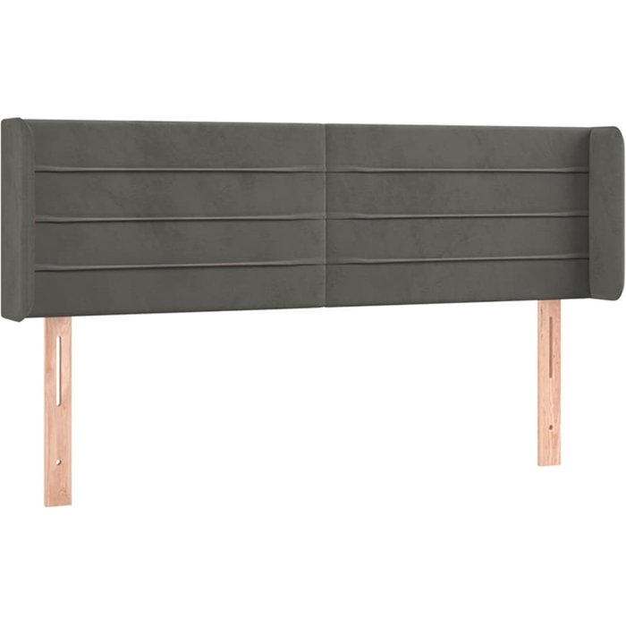 Cabecero cama - mueble cabecero de terciopelo gris oscuro 147x16x78/88 cm