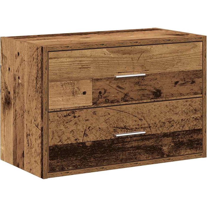 Mueble con 2 cajones en madera vieja 60x31x40cm laminado - comfortxl