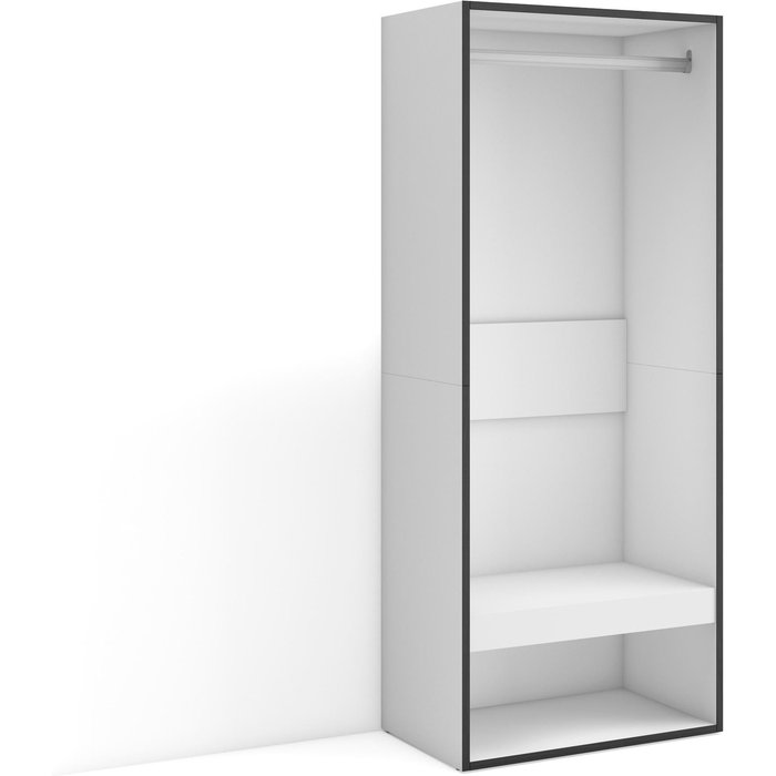 Vestidor abierto, 60x35x145cm, dormitorio, habitación, armario, perchero, blanco