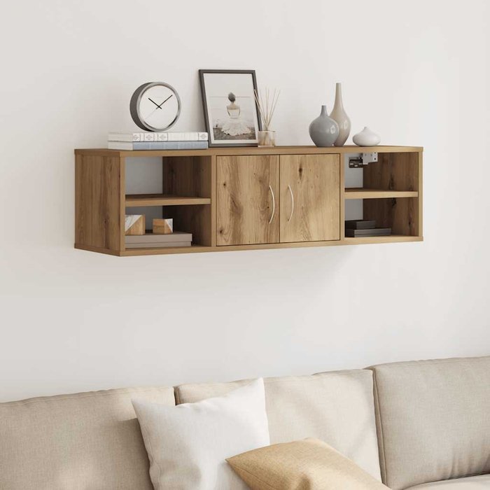 Armario de pared de roble artesanal 101x30x29 cm madera de ingeniería