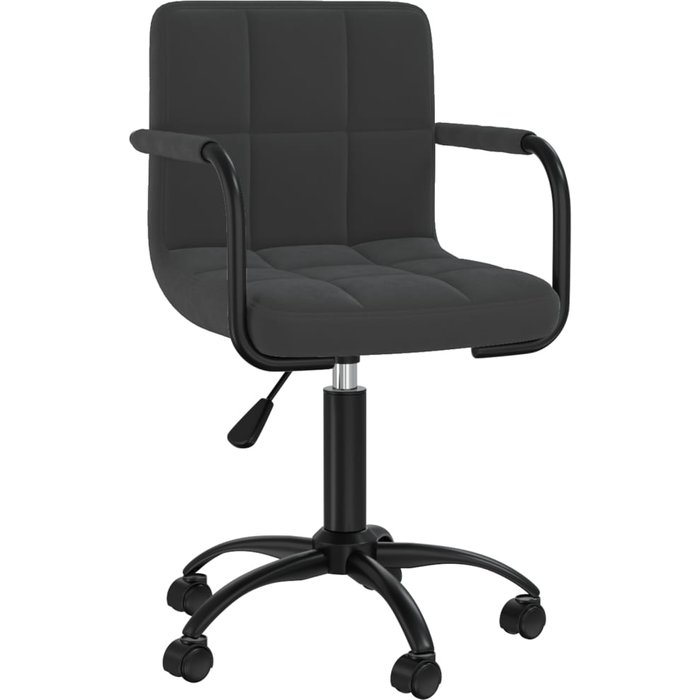 Silla de oficina giratoria de terciopelo negro - comfortxl