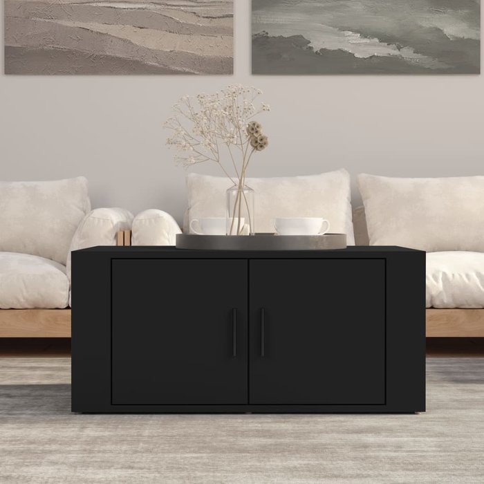Maison exclusive - mesa de centro madera contrachapada negro 80x50x36 cm