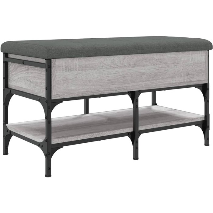 Banco zapatero madera de ingeniería gris sonoma 82x42x45 cm - comfortxl