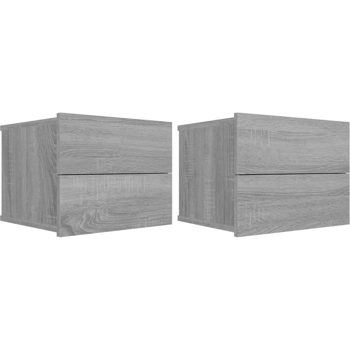 Mesitas de noche 2 piezas sonoma gris 40x30x30cm madera contrachapada