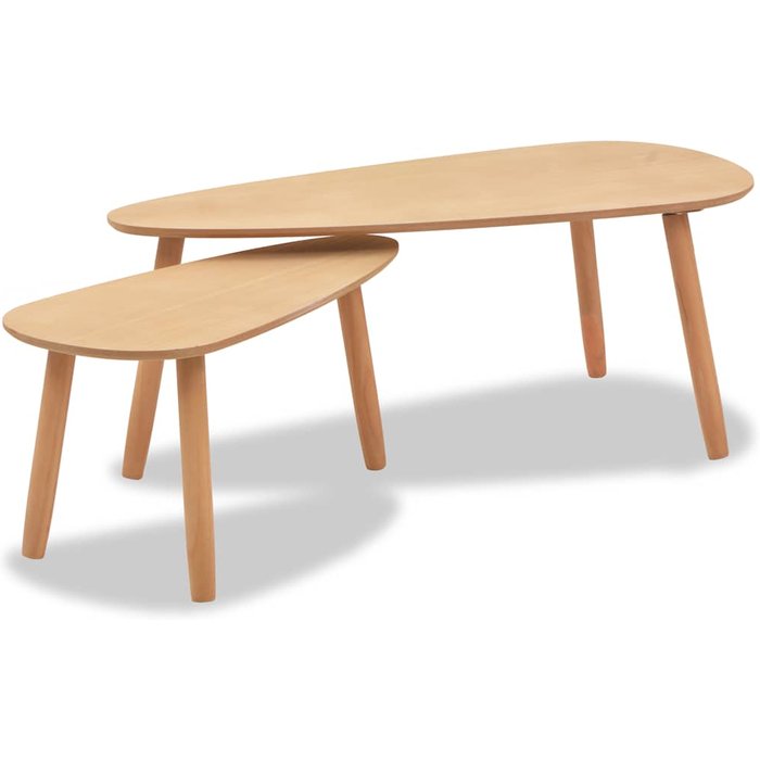 Conjunto de dos mesas de centro en madera de pino macizo y mdf dec031261