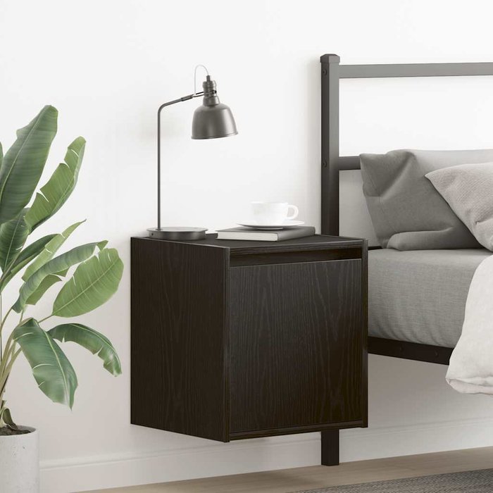 Maison exclusive - mesilla de noche de pared negra 38x34x40 cm