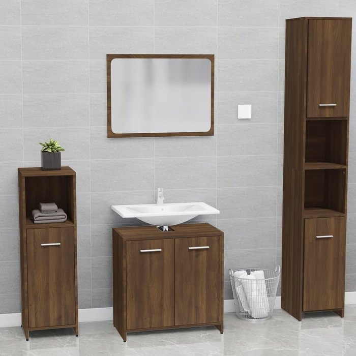 Muebles de baño roble marrón madera contrachapada
