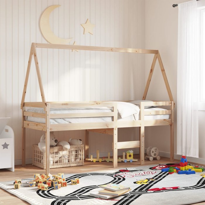 Techo para cama infantil 209x85,5x88 cm madera maciza de pino