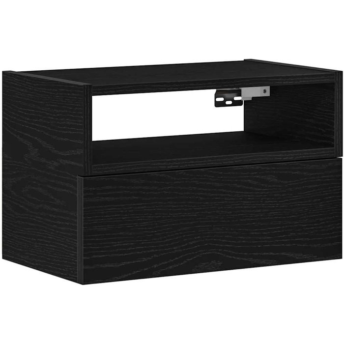 Mesita de noche de pared negra 45x26x28,5 cm - comfortxl