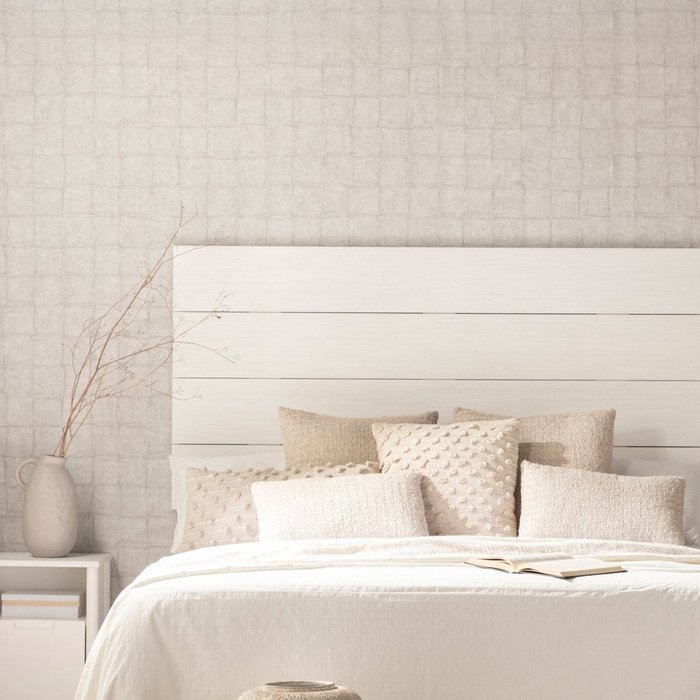 Cabecero doble efecto madera blanco 162x80 cm