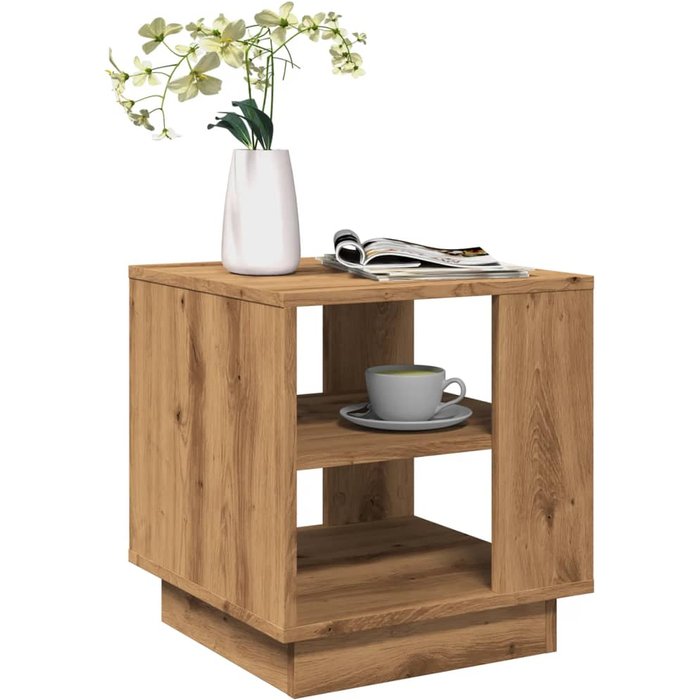 Maison exclusive - mesa de centro madera de ingeniería roble artisan 40x40x43 cm