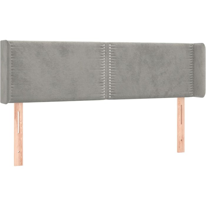 Cabecero cama - mueble cabecero de terciopelo gris claro 147x16x78/88 cm