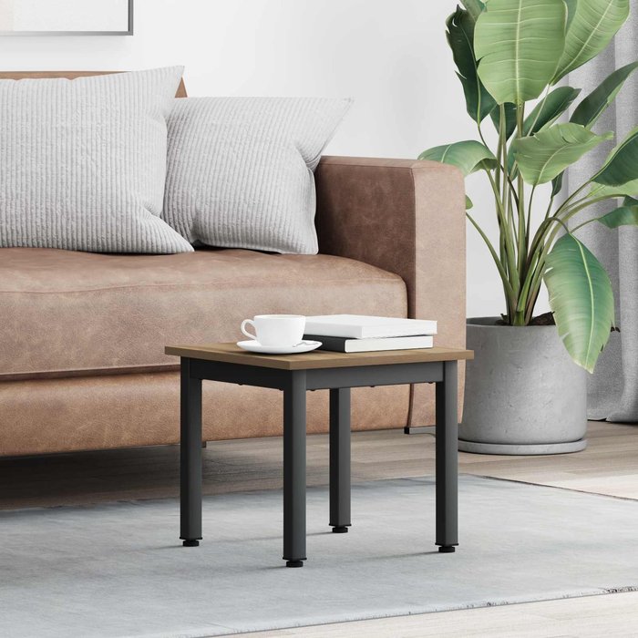 Mesa de centro, roble artesanal, 40 x 40 x 36 cm, madera de ingeniería.