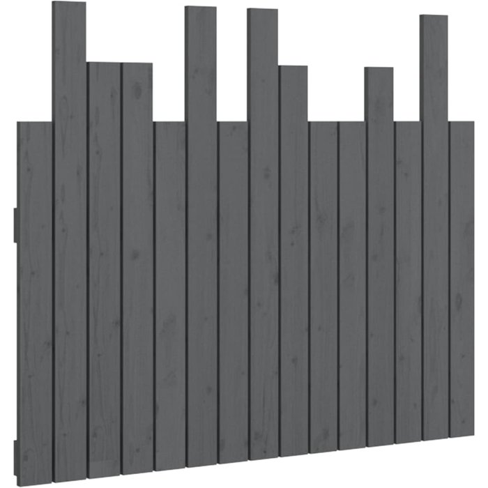 Cabecero de cama - mueble cabecero de pared madera maciza pino gris 95,5x3x80 cm