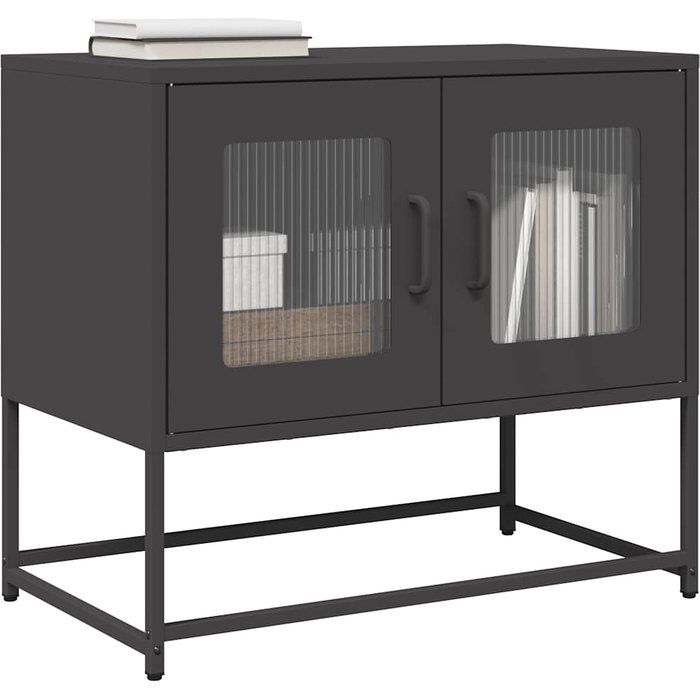 Maison exclusive - mueble para tv acero laminado en frío negro 68x39x60,5 cm