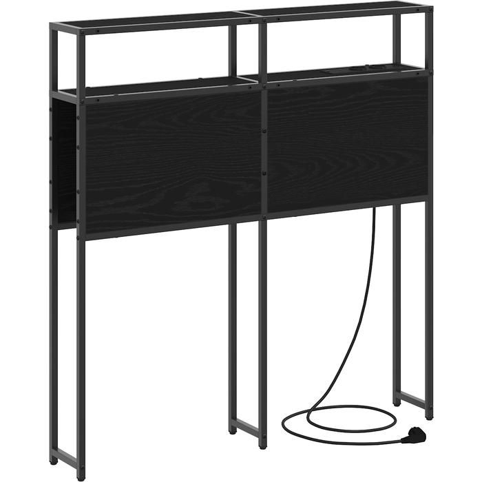 Cabecera de almacenamiento con cabecera con almacenamiento roble negro 80 cm