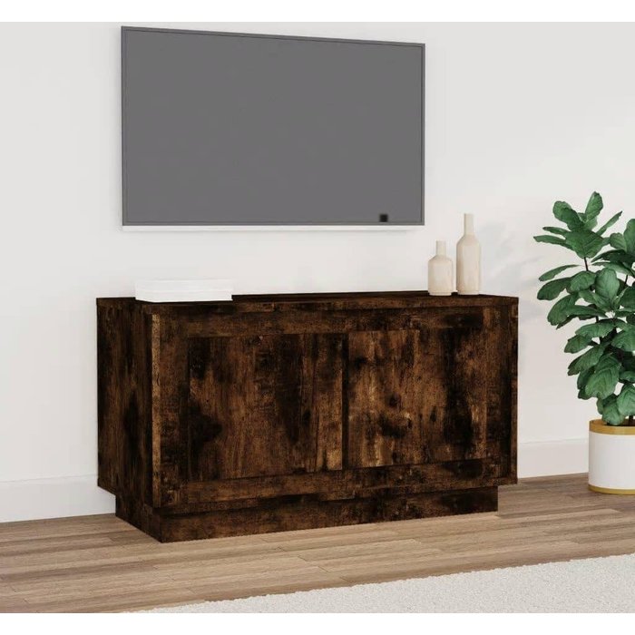 Mueble de tv de roble ahumado 80x35x45 cm madera de ingeniería