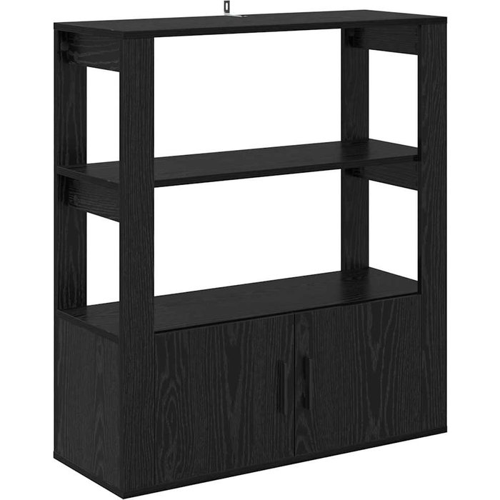 Vitrina | aparador roble negro 30 x 80 x 90 cm madera contrachapada