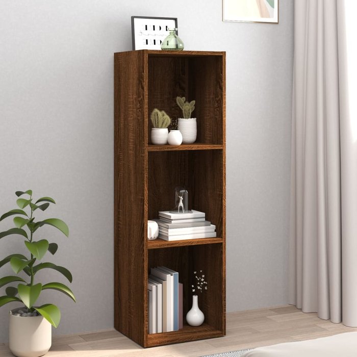 Librería/mueble tv roble marrón 36x30x114cm madera contrachapada