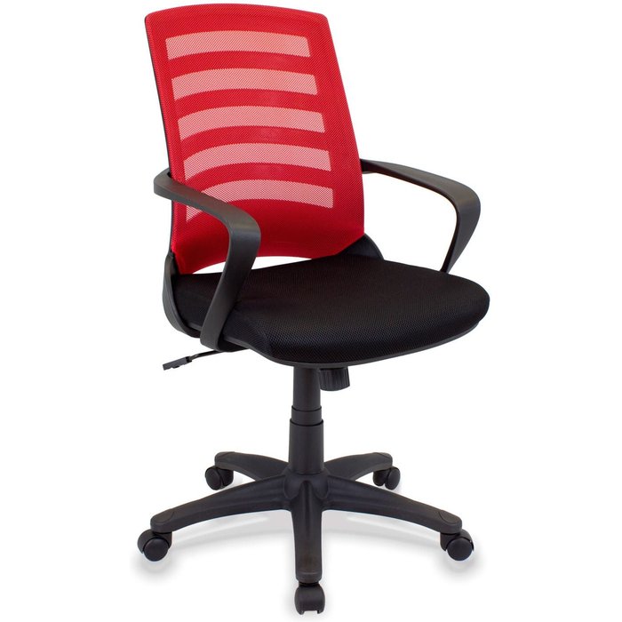 Silla de escritorio chester con resposabrazos y altura regulable roja