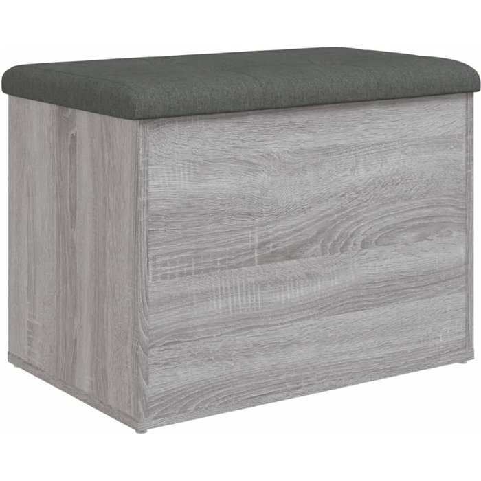 Banco con almacenaje madera ingeniería gris sonoma 62x42x45 cm - comfortxl