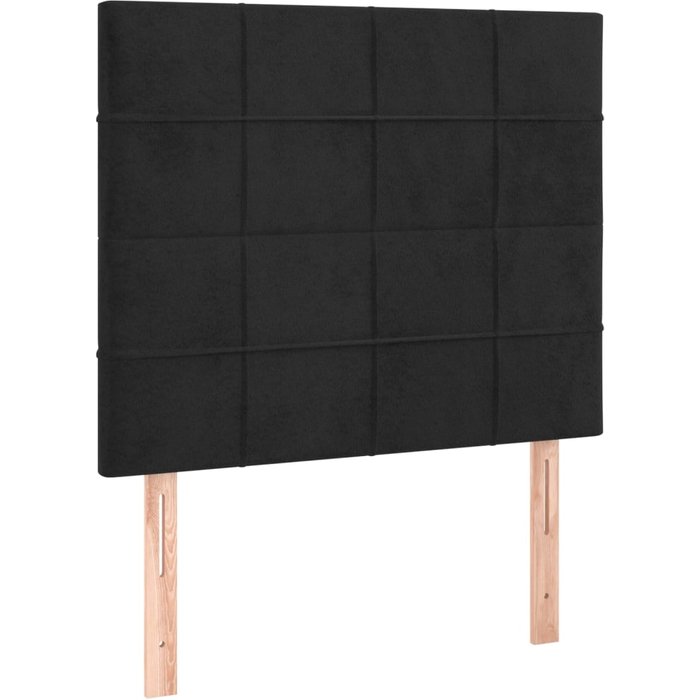 Cabecero cama - mueble cabecero terciopelo negro 100x5x118/128 cm